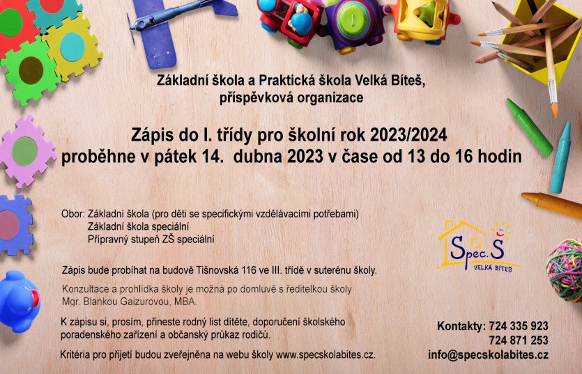 Zápis pro šk. rok 2023/2024