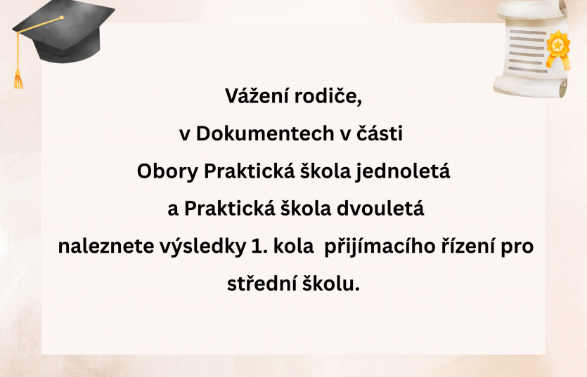 Výsledky přijímacího řízení pro SŠ