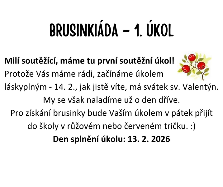 BRUSINKIÁDA  1. ÚKOL