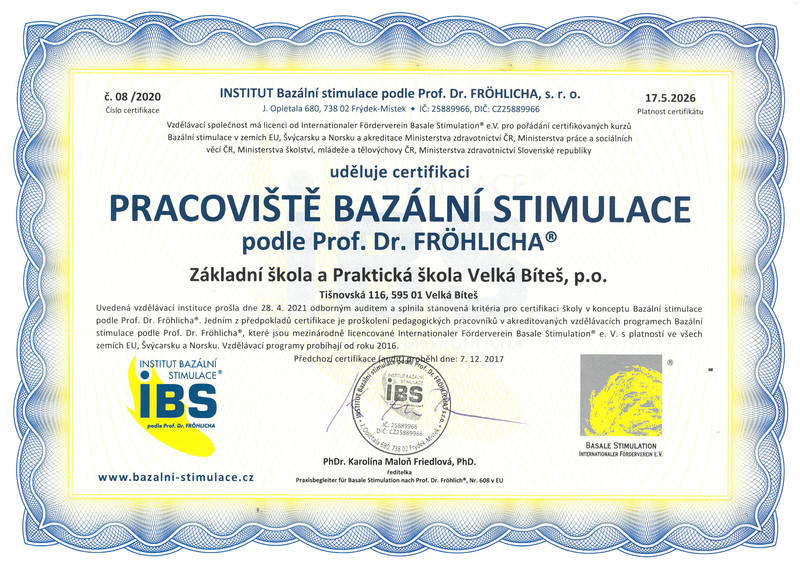 Certifikát Bazální stimulace2021